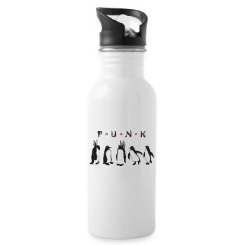 Punk penguins - Water bottle with straw - white - Right