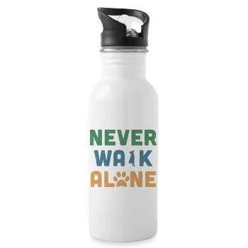 Never Walk Alone - Trinkflasche mit integriertem Trinkhalm - Weiß - Rechts