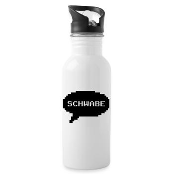 Schwabe Schwaben - Trinkflasche mit integriertem Trinkhalm - Weiß - Rechts