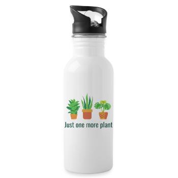 Nur noch eine Pflanze - Trinkflasche mit integriertem Trinkhalm - Weiß - Rechts