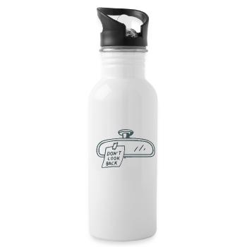 Rebellious Car Mirror Note Design - Water bottle with straw - white - Right