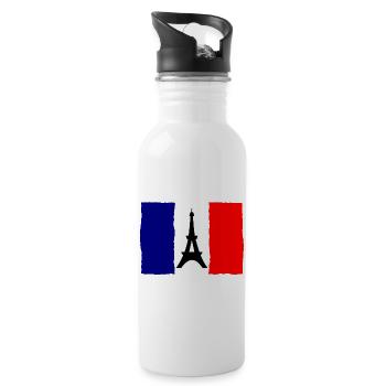 SOCCER. SPORT. FRANCE. CHAMPION. BLUE WHITE RED - Water bottle with straw - white - Right