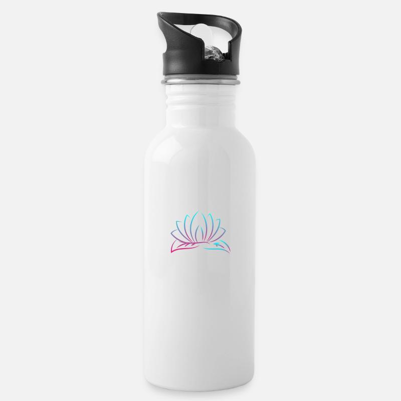 Stress Reduction Energy Healing Reiki Master - Trinkflasche mit integriertem Trinkhalm - Weiß