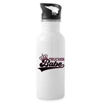 TRUCKER BABE - Water bottle with straw - white - Right