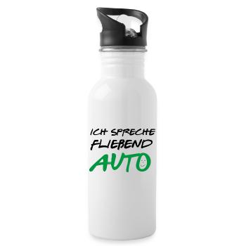 ICH SPRECHE FLIEßEND AUTO VERDE - Trinkflasche mit integriertem Trinkhalm - Weiß - Rechts