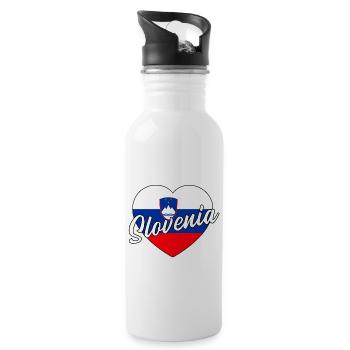 Slovenia - Water bottle with straw - white - Right