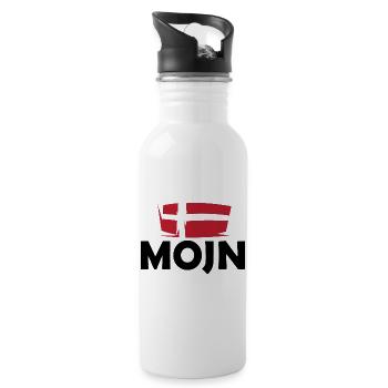 Denmark Symbol Logo icon dansk mojn moin flag - Water bottle with straw - white - Right