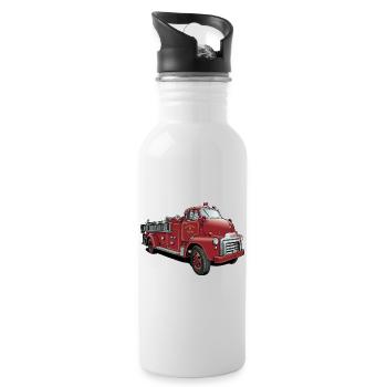 Pompiers des États-Unis - Gourde avec paille intégrée - blanc - Droite