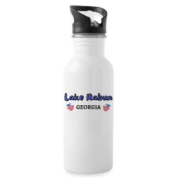 Lake Rabun Georgia beautiful - Water bottle with straw - white - Right