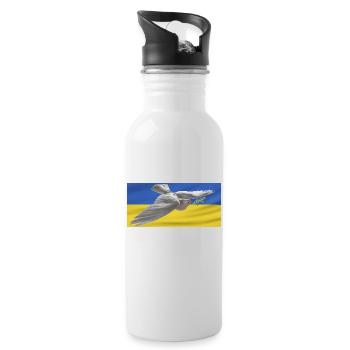 Peace Ukraine - Water bottle with straw - white - Right