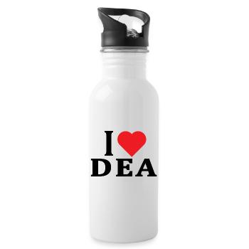 T-shirt J’adore Dea t-shirt idée cadeau - Gourde avec paille intégrée - blanc - Droite