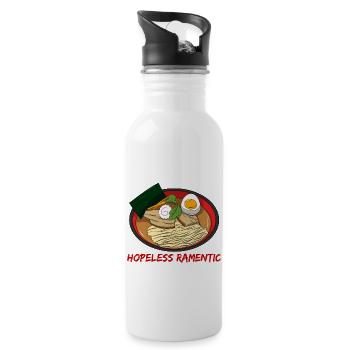 Asiatisches Japanisches Essen Ramen I Geschenk - Trinkflasche mit integriertem Trinkhalm - Weiß - Rechts