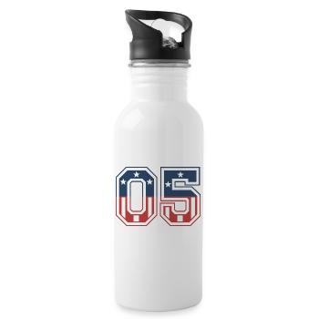Numéro 05 États-Unis - Gourde avec paille intégrée - blanc - Droite