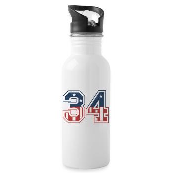 Number 34 USA - Water bottle with straw - white - Right
