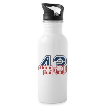 Number 43 USA - Water bottle with straw - white - Right