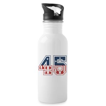 Number 45 USA - Water bottle with straw - white - Right