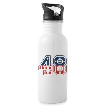 Nummer 48 USA - Trinkflasche mit integriertem Trinkhalm - Weiß - Rechts