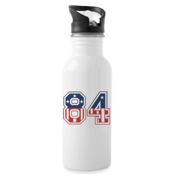 Nummer 84 USA - Trinkflasche mit integriertem Trinkhalm - Weiß - Rechts