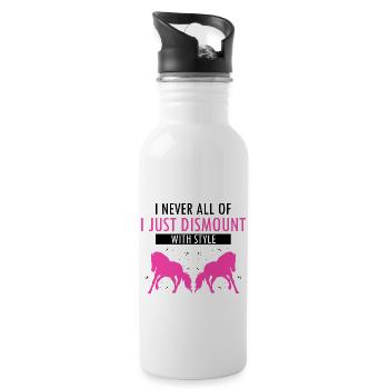 Vaulting Acrobatics Design and Equestrian Horse - Water bottle with straw - white - Right