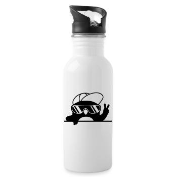 Signe de paix cool pingouin signe de main - Gourde avec paille intégrée - blanc - Droite