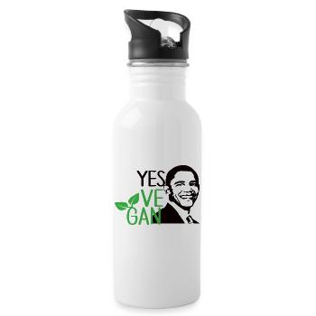 Yes Ve Gan Vegan Veganer Spruch Lustiger Veganer - Trinkflasche mit integriertem Trinkhalm - Weiß - Rechts