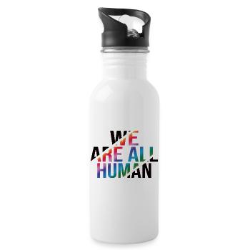 Nous sommes tous Human Rainbow Pride CSD - Gourde avec paille intégrée - blanc - Droite