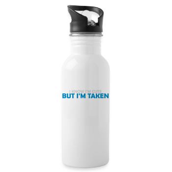 cute but taken Zitat - Trinkflasche mit integriertem Trinkhalm - Weiß - Rechts