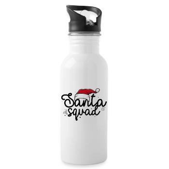 Festliche Weihnachtsmannmütze Silhouette - Trinkflasche mit integriertem Trinkhalm - Weiß - Rechts