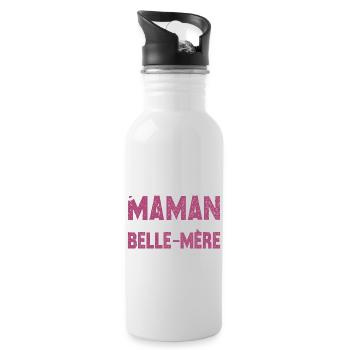 J'ai deux titres maman et Belle-mère. Cadeau Maman - Gourde avec paille intégrée - blanc - Droite