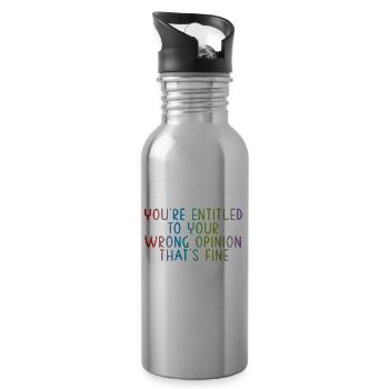 You're entitled to your wrong opinion, that's fine - Water bottle with straw - silver - Right