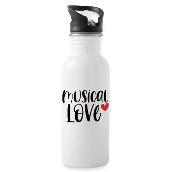 Musical Love Theater Drama Broadway Geschenk - Trinkflasche mit integriertem Trinkhalm - Weiß - Rechts