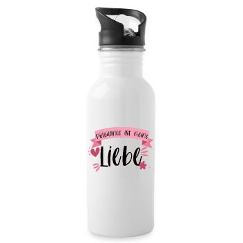 Pole Dance ist meine Liebe! Geschenk Poledancing - Trinkflasche mit integriertem Trinkhalm - Weiß - Rechts