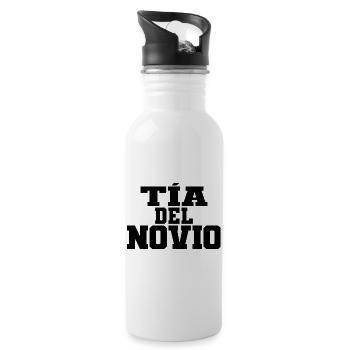 Tia del Novio Groom's Auntie Women Wedding Gift - Water bottle with straw - white - Right