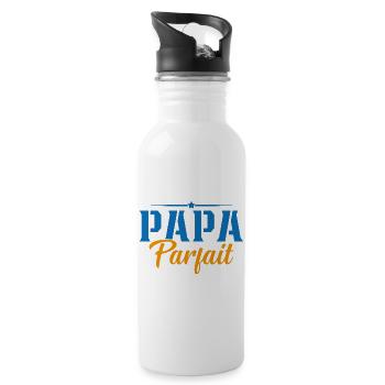 Papa Parfait Cadeau Fête Des Pères - Gourde avec paille intégrée - blanc - Droite