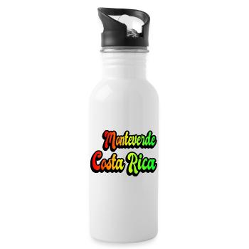 Monteverde Costa Rica rainbow design - Water bottle with straw - white - Right