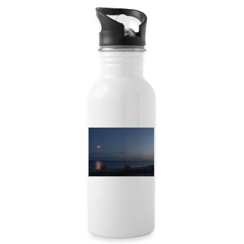 ostsee in der nacht - Trinkflasche mit integriertem Trinkhalm - Weiß - Rechts