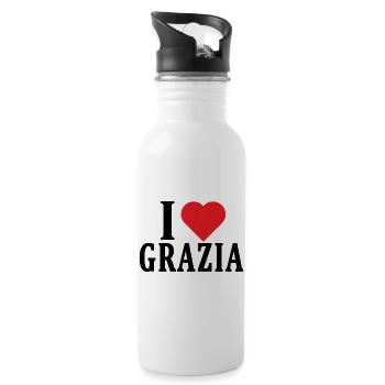 T-Shirt Ich liebe Grazia T-Shirt Geschenkidee - Trinkflasche mit integriertem Trinkhalm - Weiß - Rechts