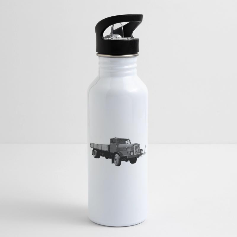 H6 Lkw IFA Werdau DDR Oldtimer Ostalgie Trinkflasche mit integriertem Trinkhalm