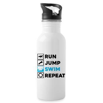 Dock Diving Design for Dog Jumping and Dock Dog - Water bottle with straw - white - Right