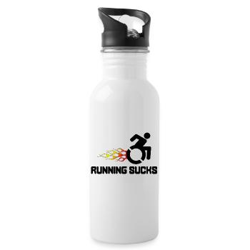Wheelchair users hate running and jogging* - Water bottle with straw - white - Right
