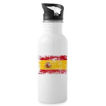 Drapeau de l’Espagne Majorque - Gourde avec paille intégrée - blanc - Droite