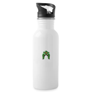 Green command bot - Water bottle with straw - white - Right