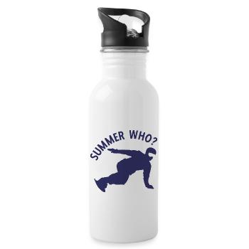 Snowboard Spruch für Snowboarder - Trinkflasche mit integriertem Trinkhalm - Weiß - Rechts
