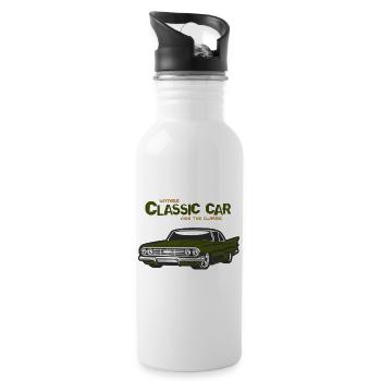 Classic Car Lovers i love my car - Trinkflasche mit integriertem Trinkhalm - Weiß - Rechts
