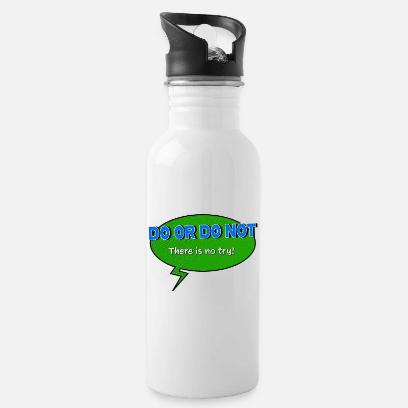 Don't try - Water bottle with straw - white
