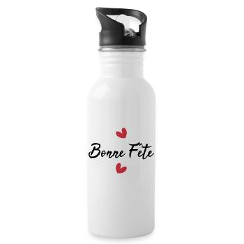 MAMAN. FÊTE DES MÈRES. BONNE FÊTE MAMAN. JE T'AIME - Gourde avec paille intégrée - blanc - Droite