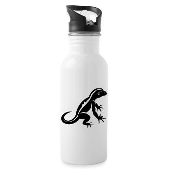Eidechse - Trinkflasche mit integriertem Trinkhalm - Weiß - Rechts
