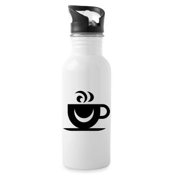 Kaffee - Trinkflasche mit integriertem Trinkhalm - Weiß - Rechts