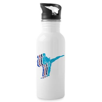 Koreanischer Kampfsport Taekwondo - Trinkflasche mit integriertem Trinkhalm - Weiß - Rechts