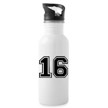 16 - Trinkflasche mit integriertem Trinkhalm - Weiß - Rechts